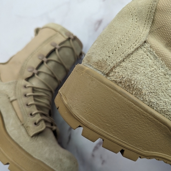 Altama Boot Size 5.5 Wide Mens Tan Suede Coyote Vibram Desert Military Combat - Picture 9 of 13